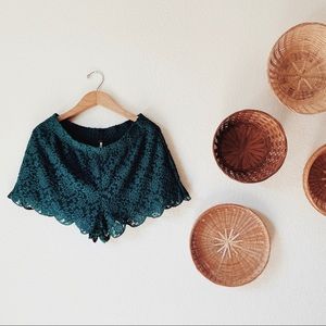 Free People Scalloped Lace Shorts